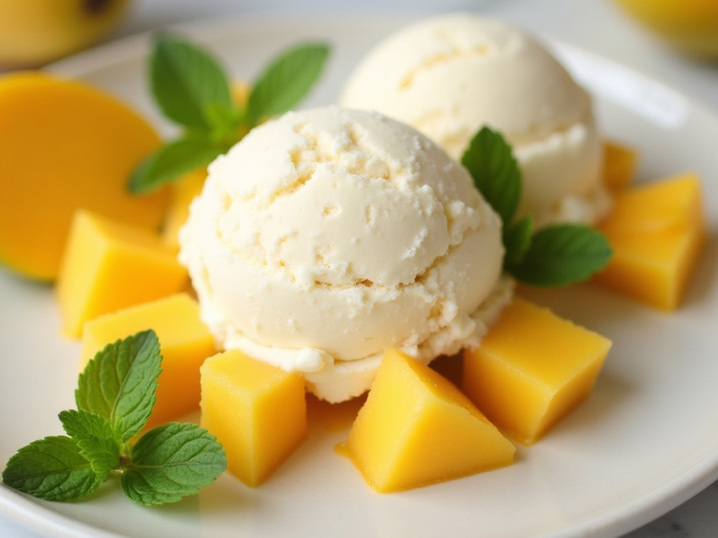 Lody z twarogu i mango